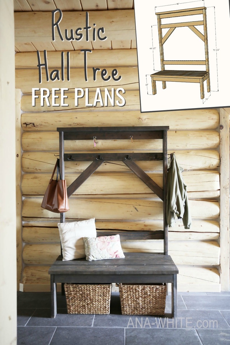 DIY Farmhouse style hall tree for pool towels